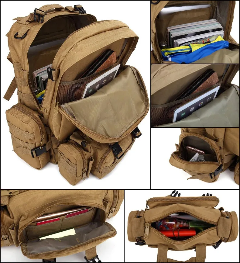 800D Tactical MOLLE 4-in-1 Multi-functional Combination Backpack 50L