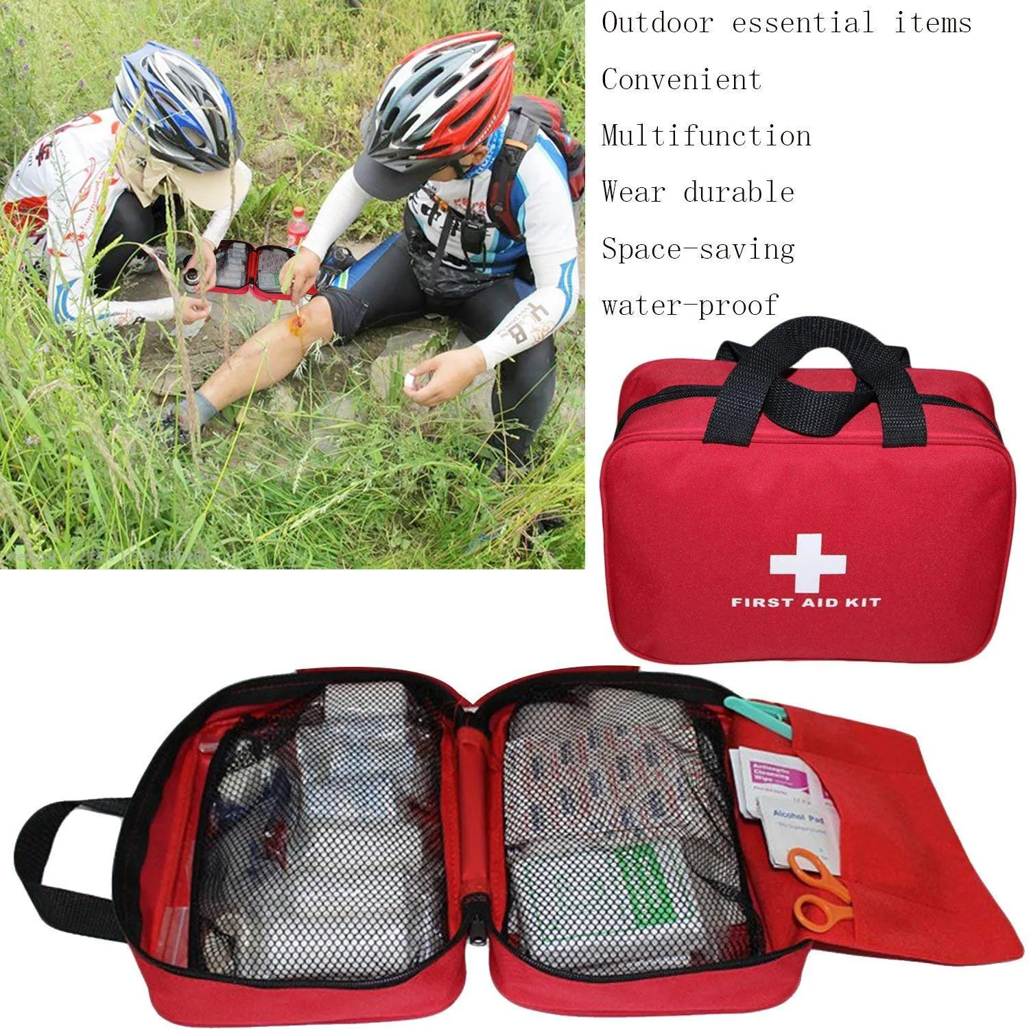 Aoutacc Nylon First Aid Empty Kit,Compact and Lightweight First Aid Bag for Emergency at Home, Office, Car, Outdoors, Boat, Camping, Hiking(Bag Only) 1