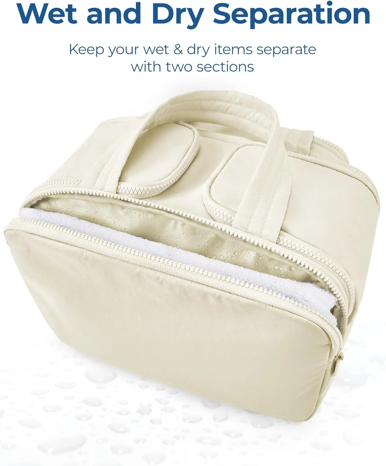 BAGSMART Travel Toiletry Bag, Lightweight Large Wide-open Travel Bag for Women, Puffy Cosmetic Makeup Bag Organizer with Handle for Accessories,Essentials, Toiletries, Grayish Brown