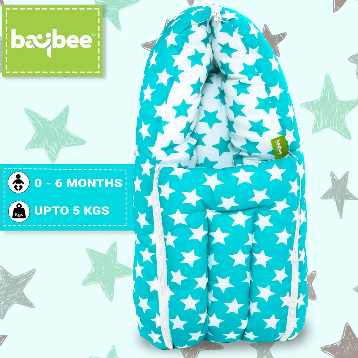 BAYBEE Little Star 3 in 1 Baby Cotton Bed Cum Carry Bed Printed Comfo Baby Sleeping Bag-Baby Bed-Infant Portable Bassinet