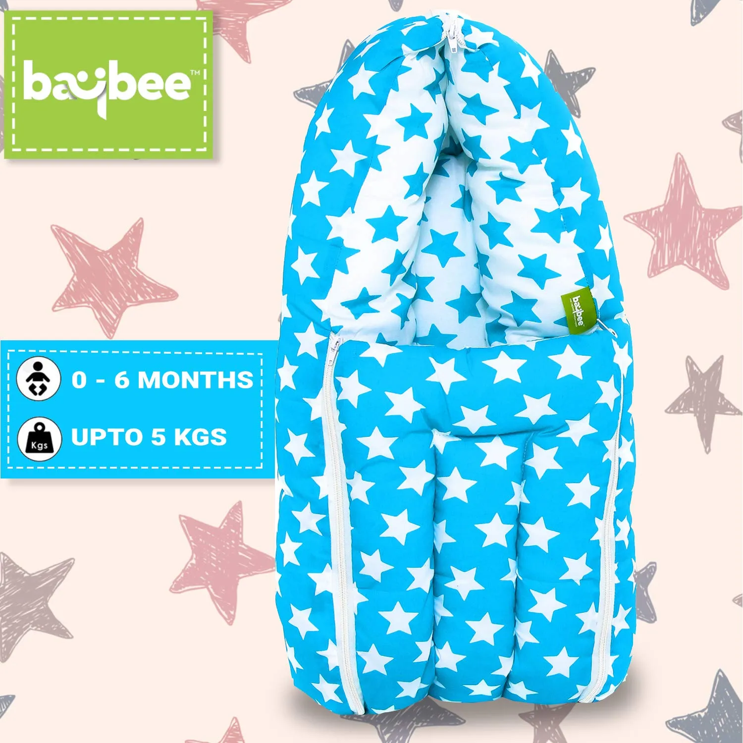 BAYBEE Little Star 3 in 1 Baby Cotton Bed Cum Carry Bed Printed Comfo Baby Sleeping Bag-Baby Bed-Infant Portable Bassinet