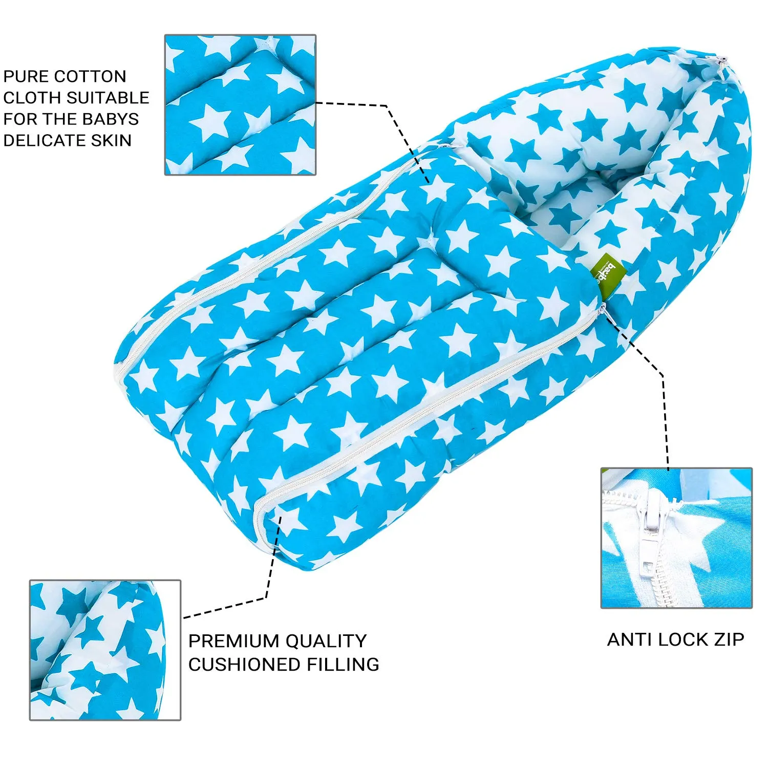 BAYBEE Little Star 3 in 1 Baby Cotton Bed Cum Carry Bed Printed Comfo Baby Sleeping Bag-Baby Bed-Infant Portable Bassinet