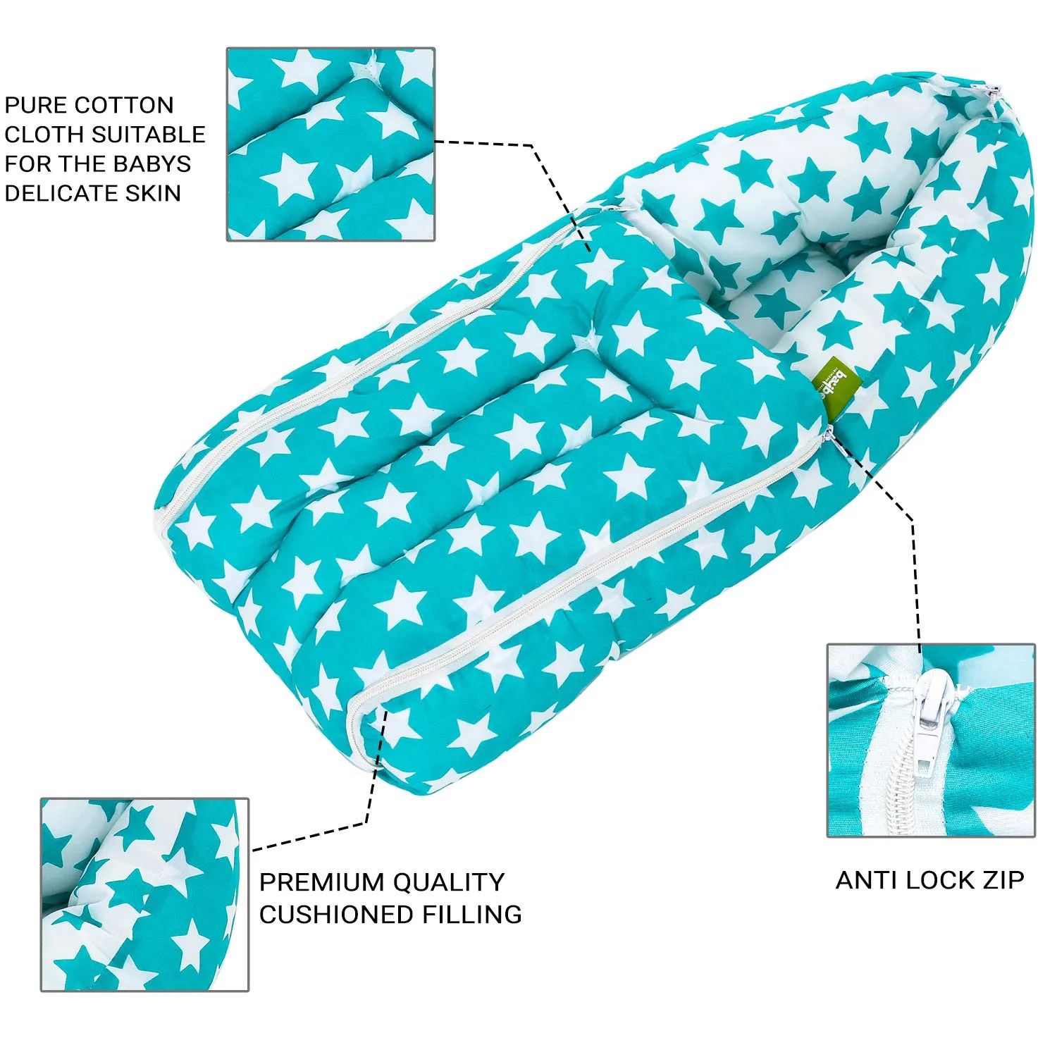 BAYBEE Little Star 3 in 1 Baby Cotton Bed Cum Carry Bed Printed Comfo Baby Sleeping Bag-Baby Bed-Infant Portable Bassinet