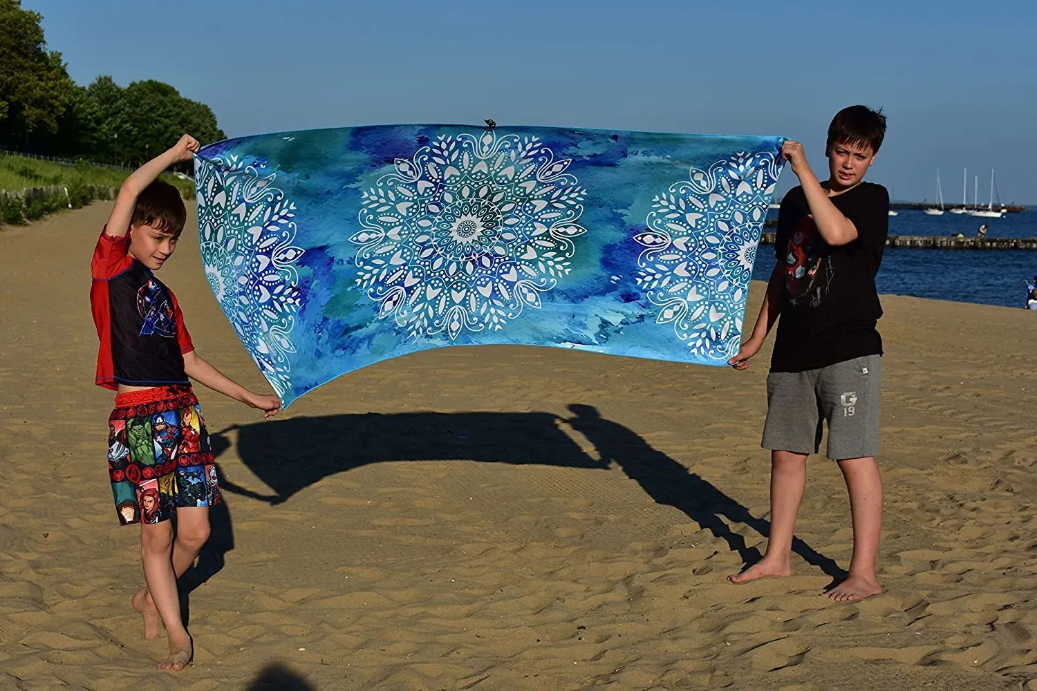 Beach Towel - Mandala Blue (63x31 inches)