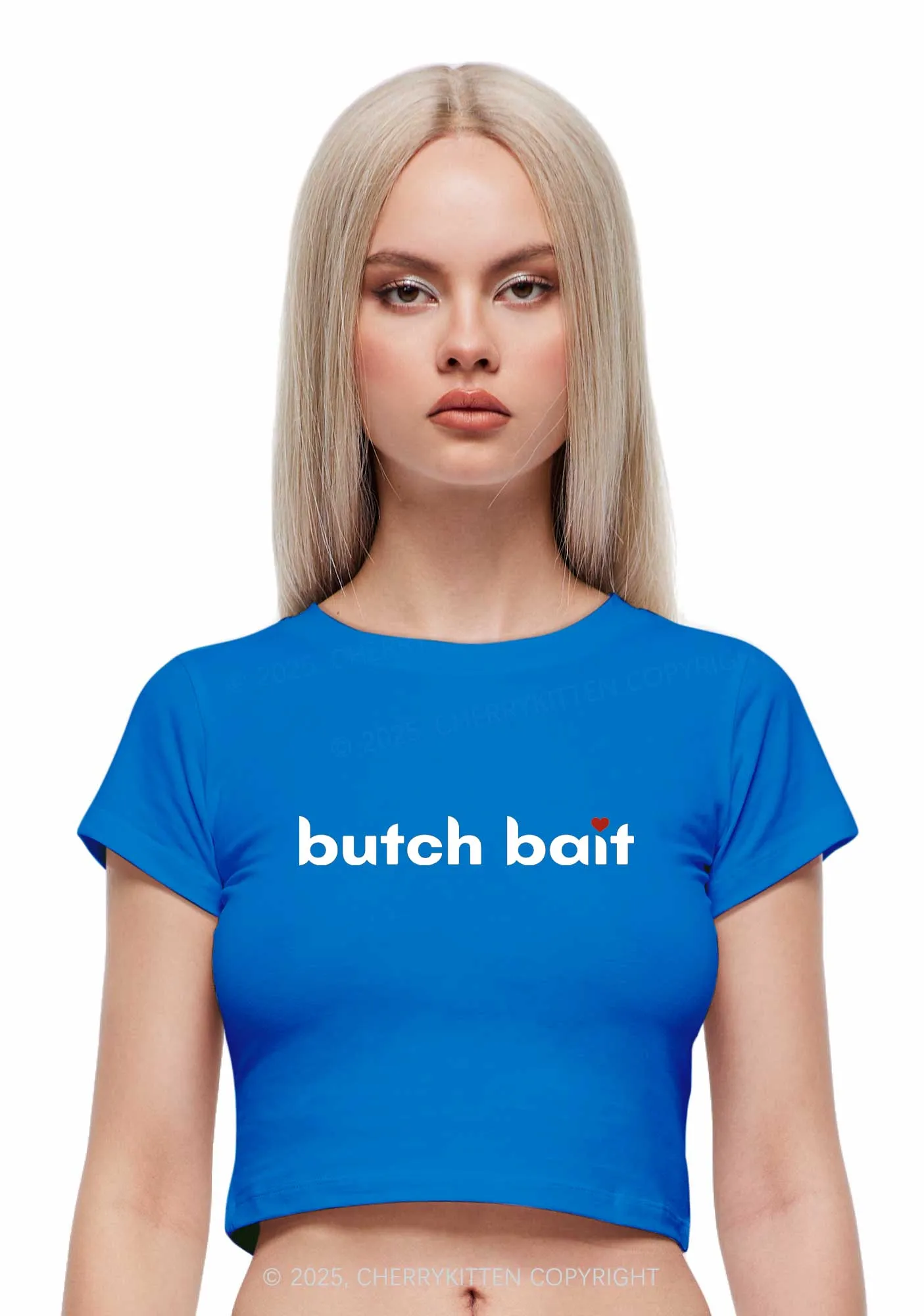 Butch Bait Heart Y2K Baby Tee Cherrykitten
