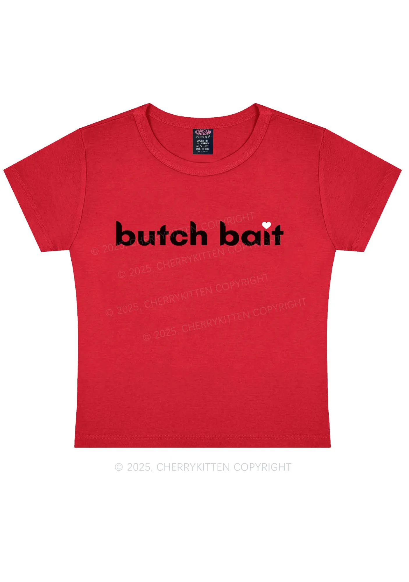 Butch Bait Heart Y2K Baby Tee Cherrykitten