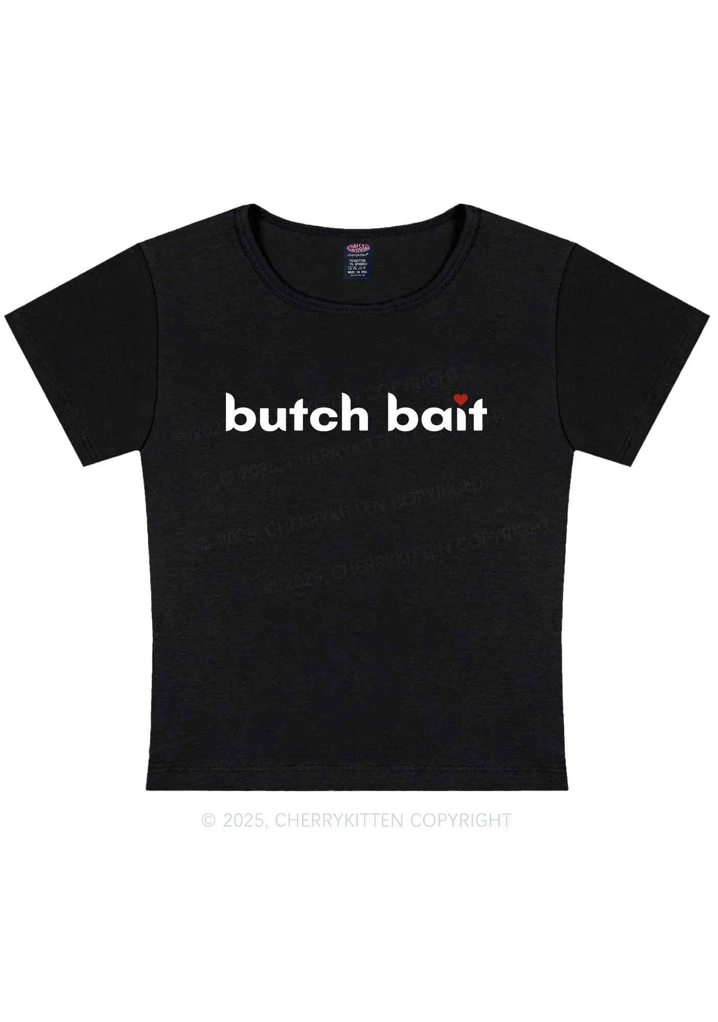 Butch Bait Heart Y2K Baby Tee Cherrykitten
