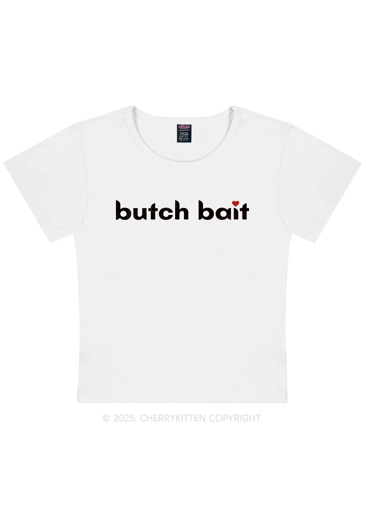 Butch Bait Heart Y2K Baby Tee Cherrykitten