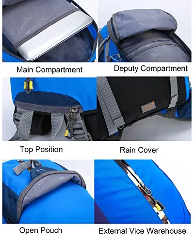 CAMEL CROWN 40L Lightweight Backpack Water Resistant Outdoor Sports Daypack with Rain Cover for Hiking Running Cycling Biking Climbing and Hunting