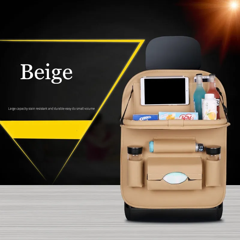 Car Backseat Organizer With Fold-Out Tray