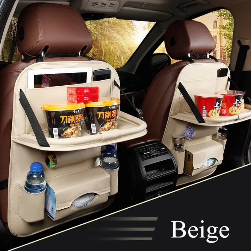 Car Backseat Organizer With Fold-Out Tray
