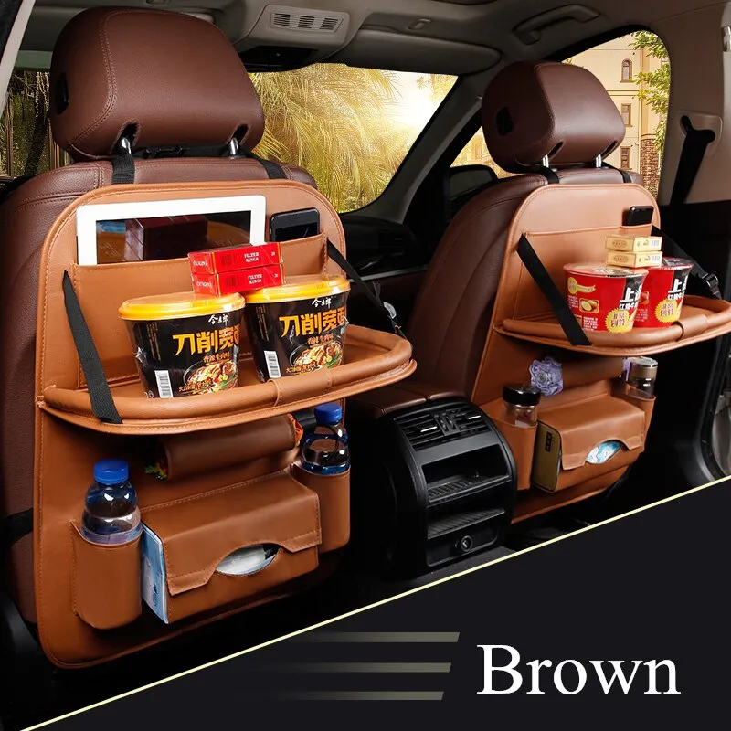 Car Backseat Organizer With Fold-Out Tray