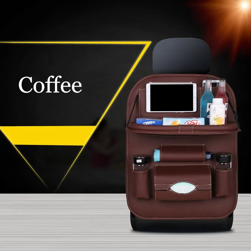 Car Backseat Organizer With Fold-Out Tray