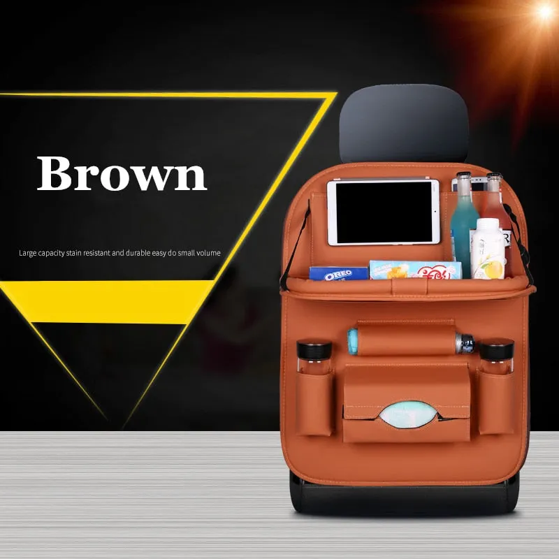 Car Backseat Organizer With Fold-Out Tray