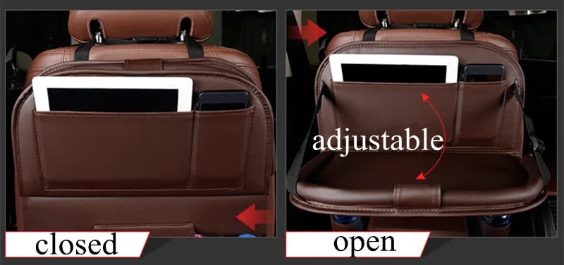 Car Backseat Organizer With Fold-Out Tray
