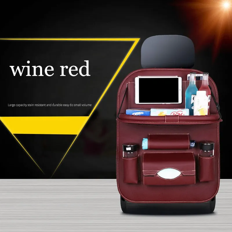 Car Backseat Organizer With Fold-Out Tray