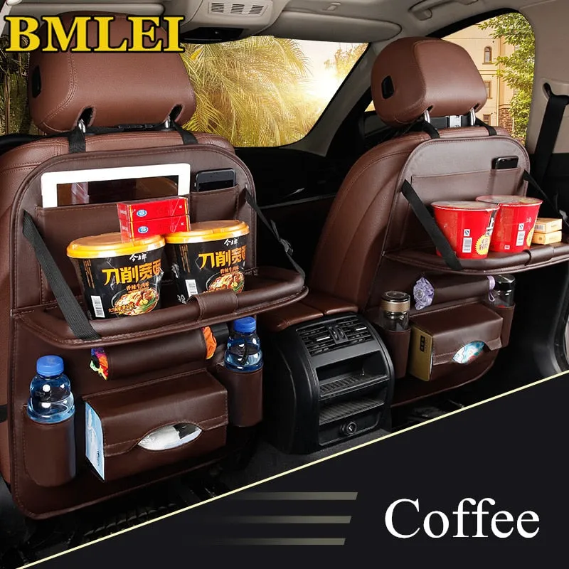 Car Backseat Organizer With Fold-Out Tray