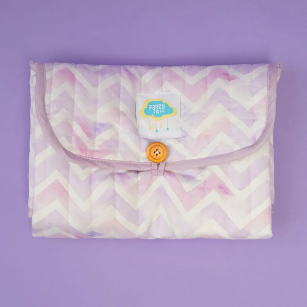 Fancy Fluff Organic Cotton On-The-Go Changing Mat- Pixie Dust