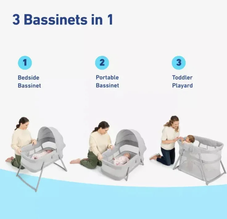 Graco Dream More 3-in-1 Travel Bassinet - Gray