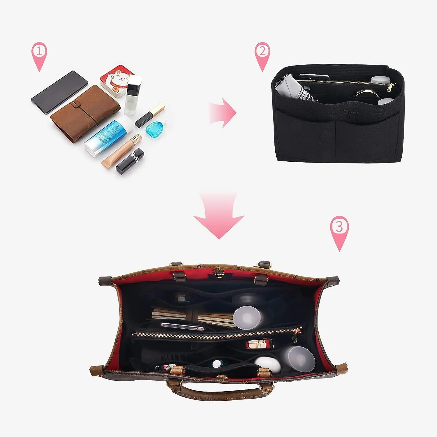 GREENSHEEP Purse Organizer Insert for Handbags,