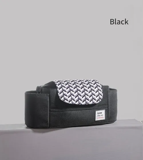 High Capacity Stroller Organizer:Universal Baby Stroller Organizer effectively helps you to reduce clutter from handheld items.