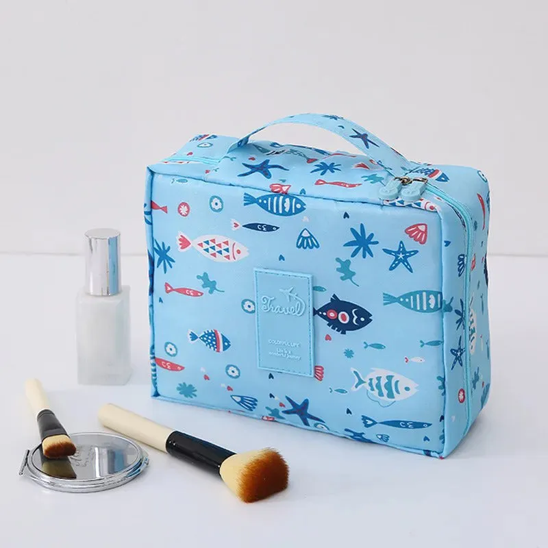 Multi-Pocket Printed Outdoor Travel Cosmetic Organizer Bag