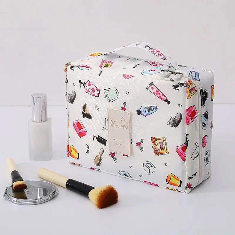 Multi-Pocket Printed Outdoor Travel Cosmetic Organizer Bag