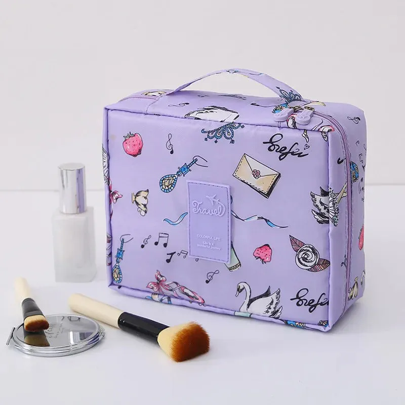 Multi-Pocket Printed Outdoor Travel Cosmetic Organizer Bag