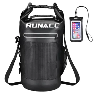 New RUNACC 12L Waterproof Dry Bag Roll Top Dry Compression Sack for Rafting, Kayaking, Camping, Beach and Boating with Waterproof Phone Case
