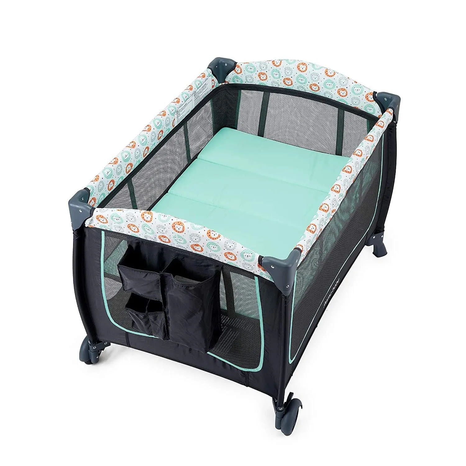 PMBabe™ 3-in-1 Play Yard & Nursery Center: Portable Bassinet, Changing Table, Toy Bar