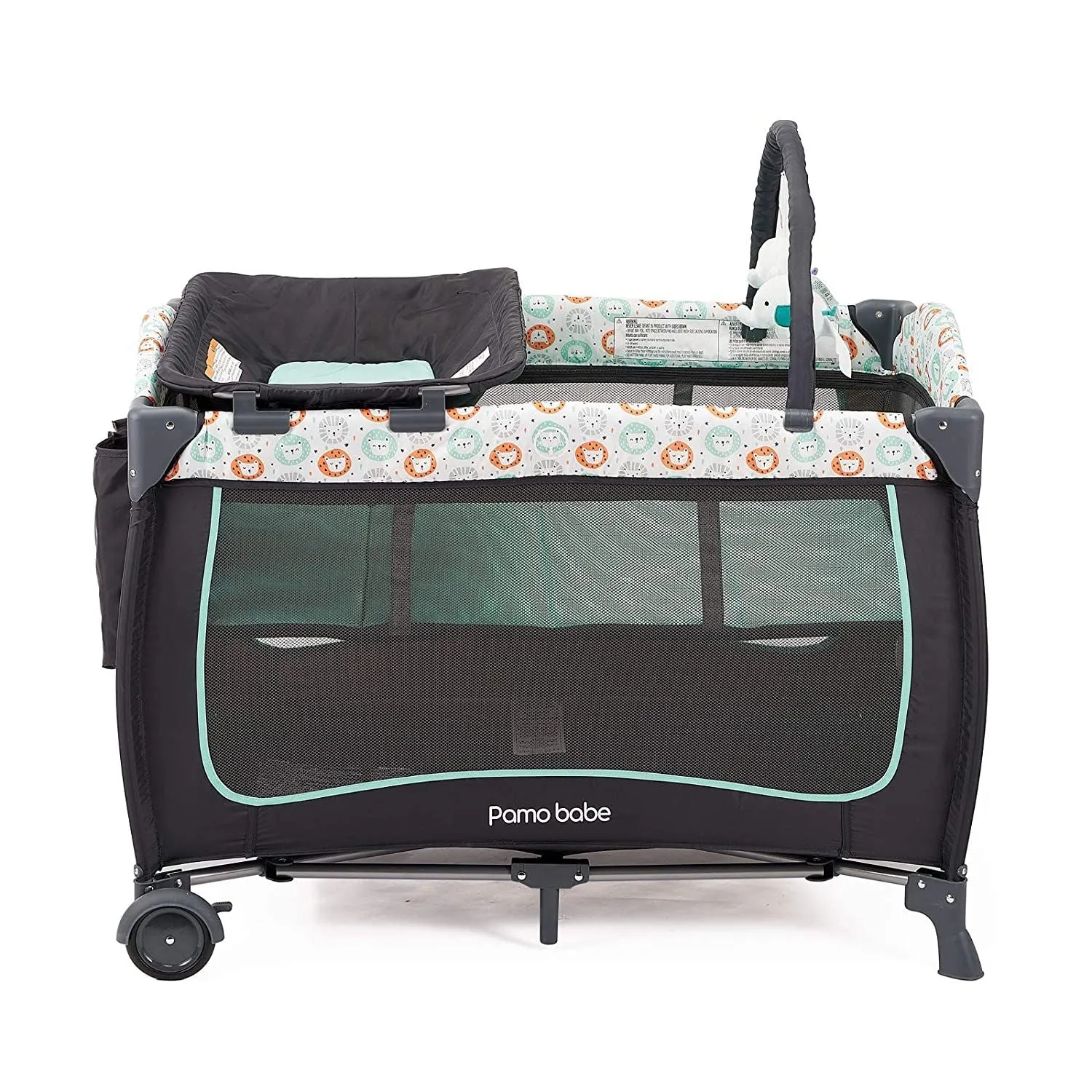 PMBabe™ 3-in-1 Play Yard & Nursery Center: Portable Bassinet, Changing Table, Toy Bar