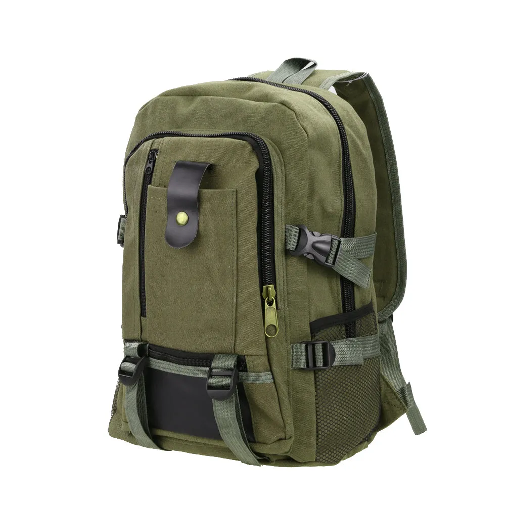 Sidiou Group Adjustable Padded  Backpack Canvas Outdoor Travel Rucksack Mountain Hiking Backpack