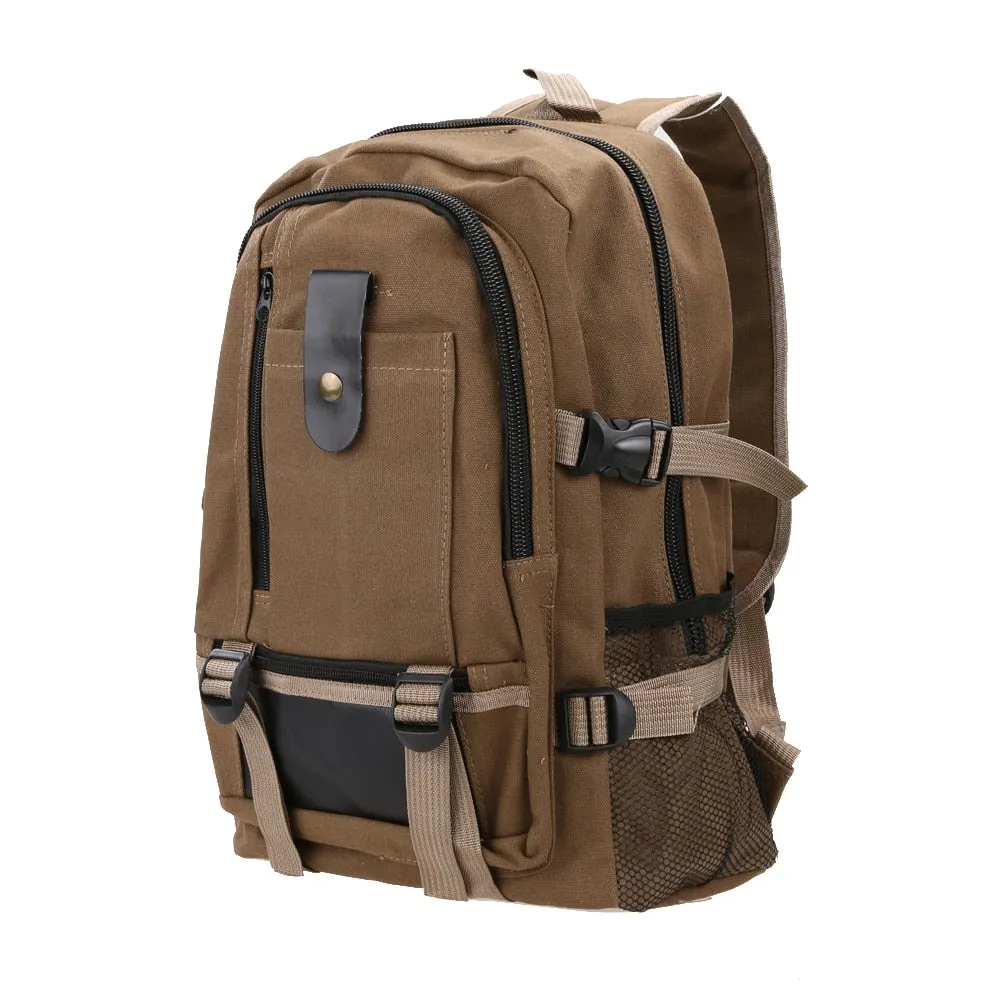 Sidiou Group Adjustable Padded  Backpack Canvas Outdoor Travel Rucksack Mountain Hiking Backpack