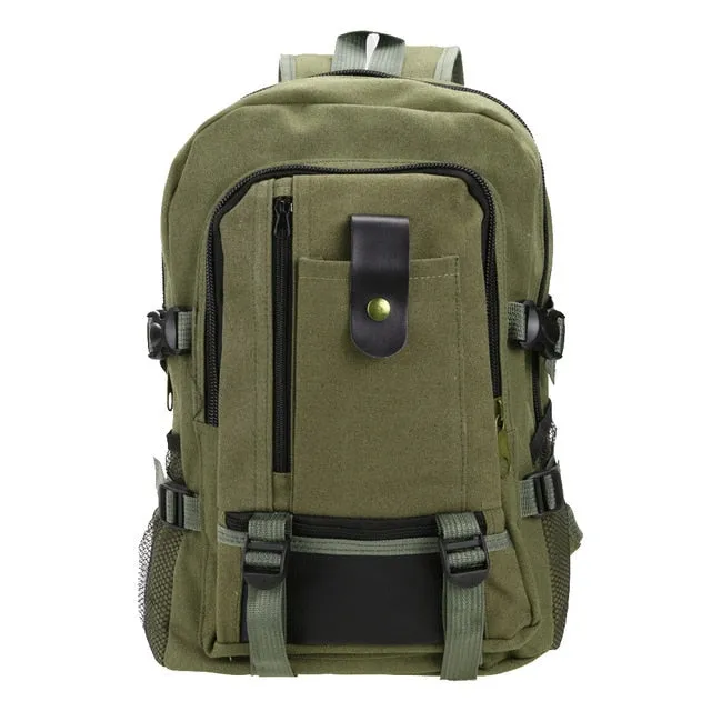 Sidiou Group Adjustable Padded  Backpack Canvas Outdoor Travel Rucksack Mountain Hiking Backpack