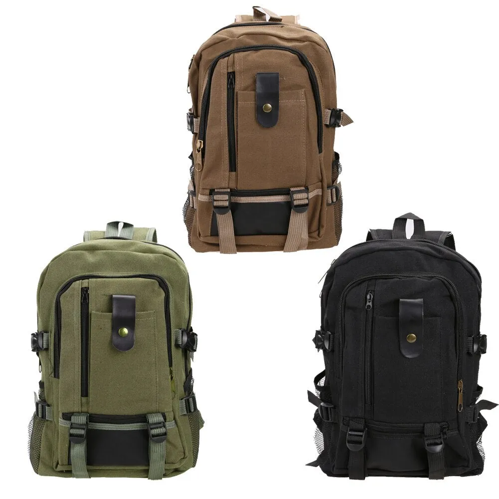 Sidiou Group Adjustable Padded  Backpack Canvas Outdoor Travel Rucksack Mountain Hiking Backpack