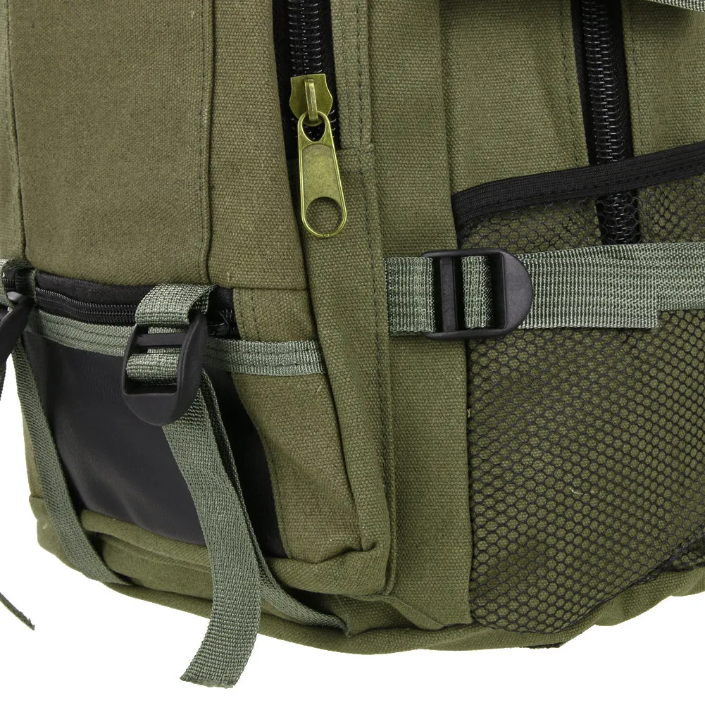 Sidiou Group Adjustable Padded  Backpack Canvas Outdoor Travel Rucksack Mountain Hiking Backpack