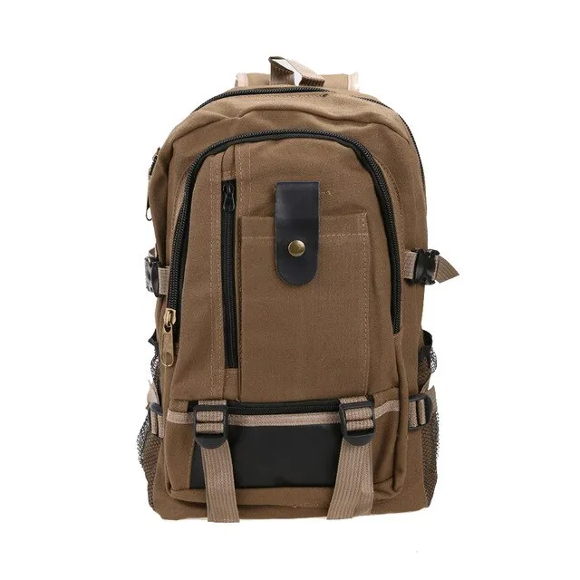 Sidiou Group Adjustable Padded  Backpack Canvas Outdoor Travel Rucksack Mountain Hiking Backpack