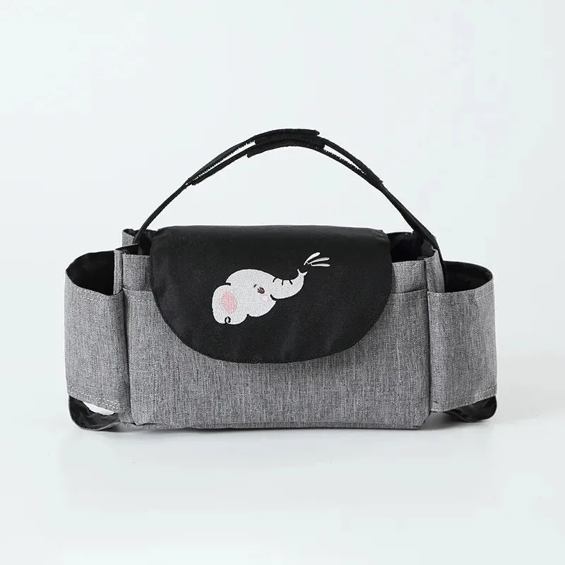 Stroller Diaper Bag | Cute Adjustable Organizer with Bottle Holder