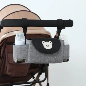 Stroller Diaper Bag | Cute Adjustable Organizer with Bottle Holder