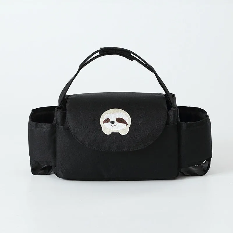 Stroller Diaper Bag | Cute Adjustable Organizer with Bottle Holder