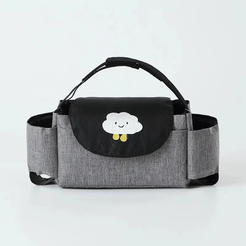 Stroller Diaper Bag | Cute Adjustable Organizer with Bottle Holder