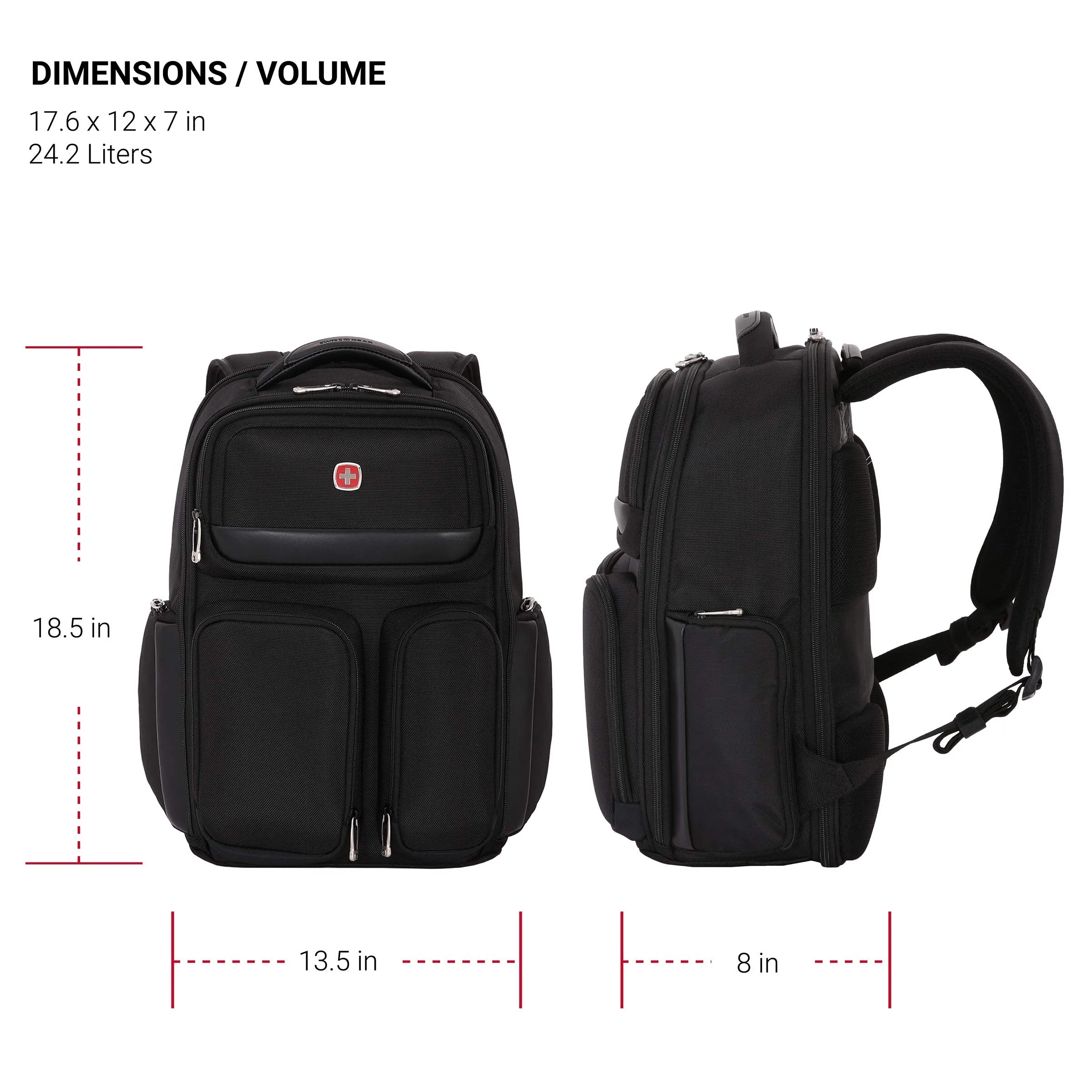 SWISSGEAR Large ScanSmart Utra-Premium 15-inch Laptop Backpack | TSA-Friendly Carry-on | Travel, Work, School | Men's and Women's - Black