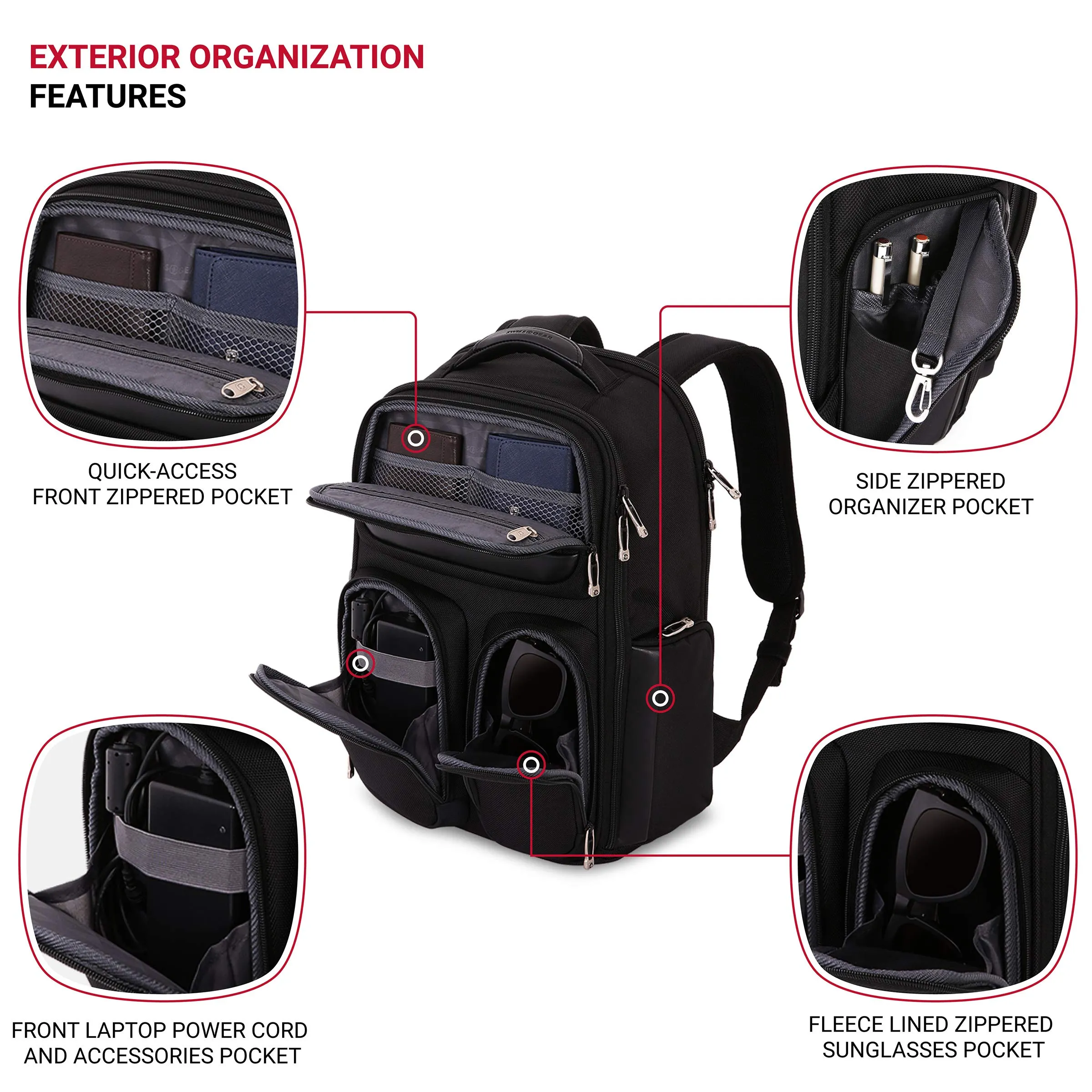SWISSGEAR Large ScanSmart Utra-Premium 15-inch Laptop Backpack | TSA-Friendly Carry-on | Travel, Work, School | Men's and Women's - Black