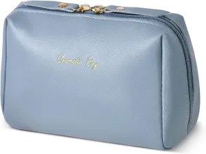 Topwey Makeup Bag, Travel Essentials Cosmetic Bags for Women, Waterproof Portable Pouch travel toiletry bag with Divider (darkcyan, Small)