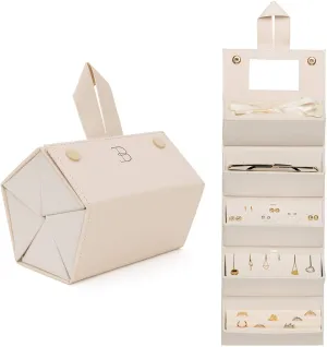 Travel Jewelry Organizer Jewelry Box- Beige