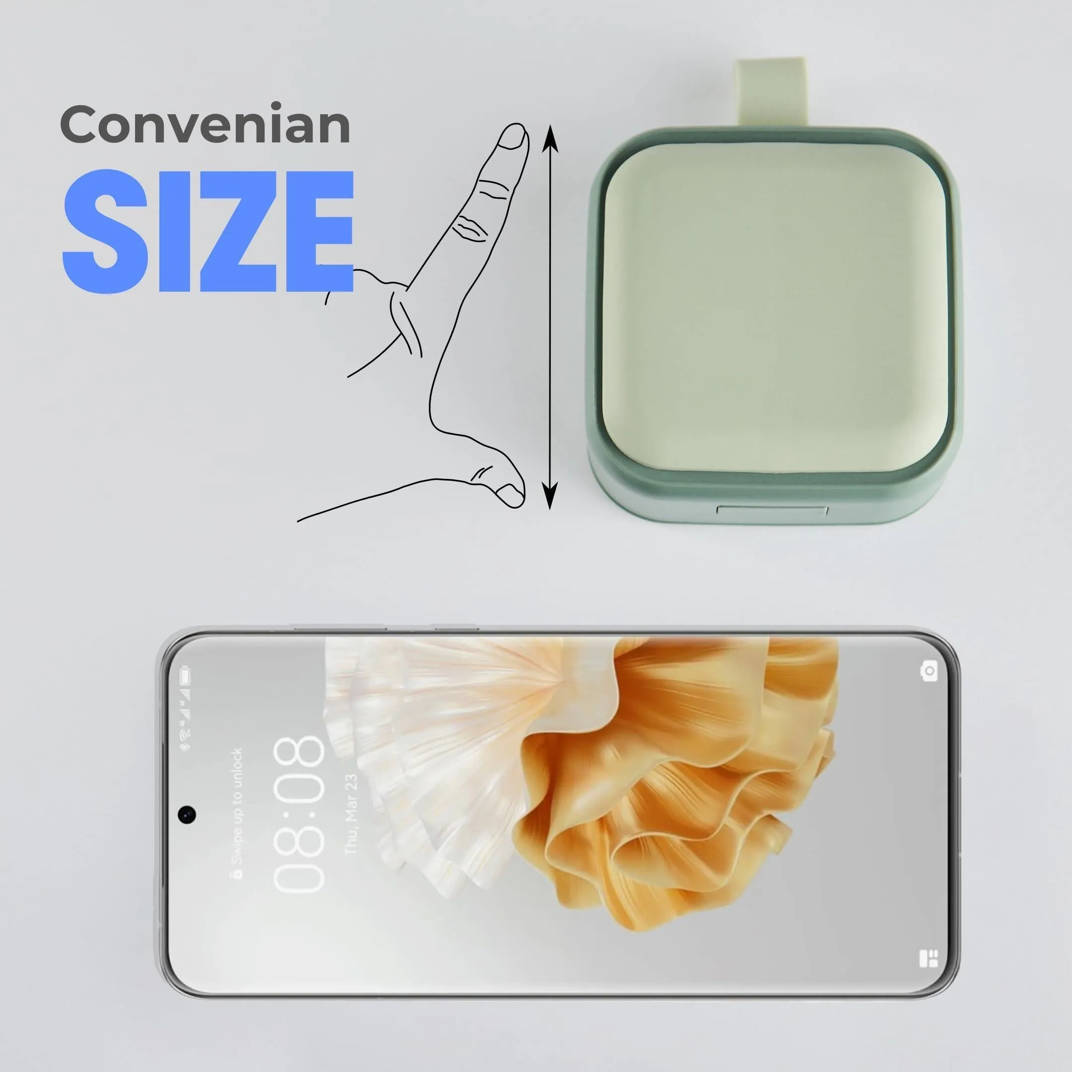 Travel Medicine Pill Organizer Small Pill Box Mini Pill Case 4 Deep Compartments