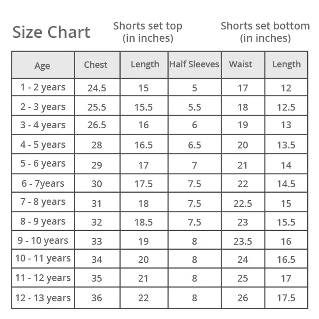 Travel Shorts Set For Kids