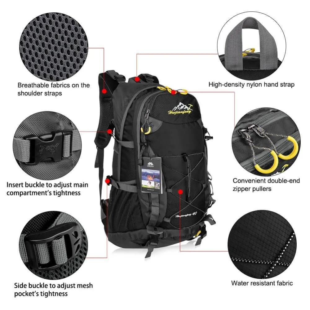Vbiger Lightweight 40L Outdoor Splash-proof Nylon Backpack Travel Daypack Men & Women Hiking/Mountain Rucksack