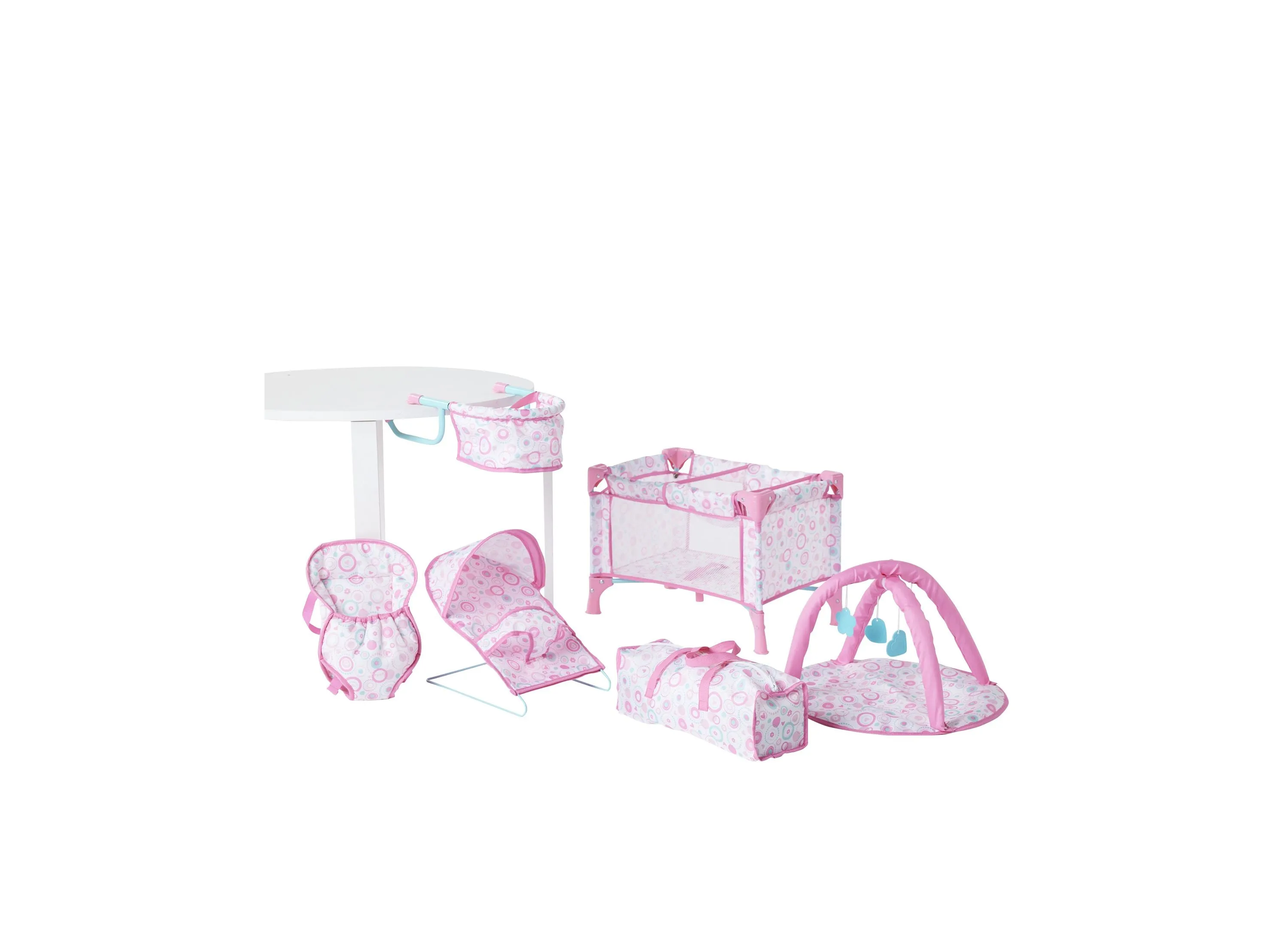 You & Me Complete Baby Doll Care Playset with Six Accessories